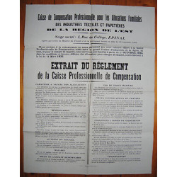 Affiche Caisse de Compensation Pro. TEXTILES Epinal
