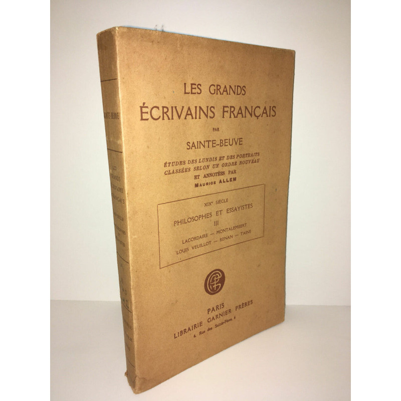 Allem LES GRANDS ECRIVAINS FRANCAIS XIXe siecle PHILOSOPHES