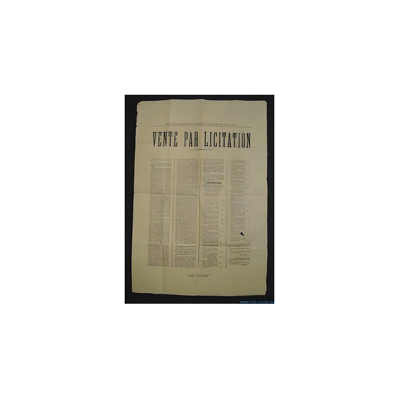 Affiche VENTE PAR LICITATION VOSGES à Attigny saint julien...