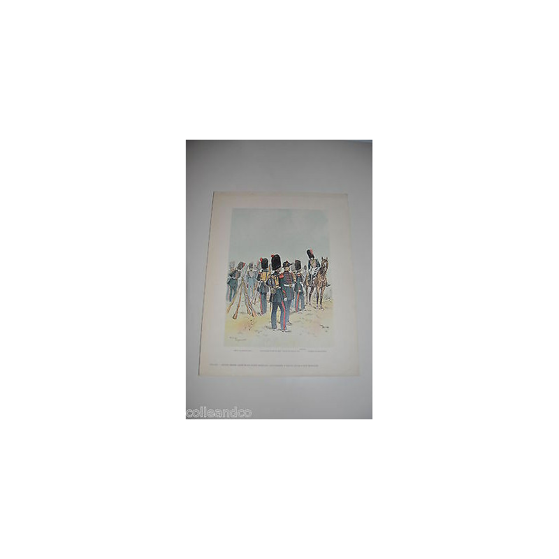 Grande gravure 1854 1870 GENIE DE LA GARDE IMPERIALE GENDARMERIE A...