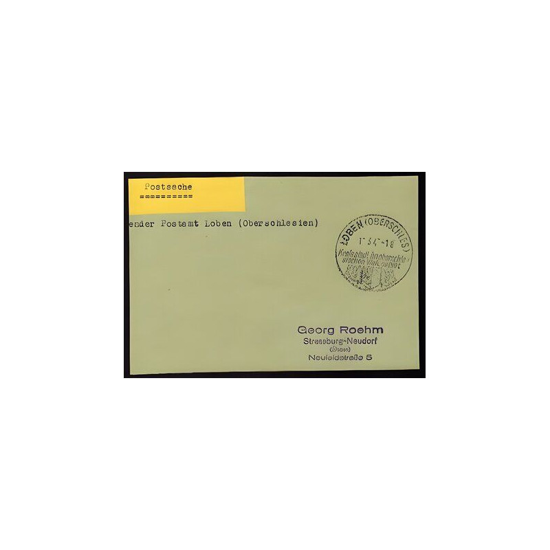 Postsache Absender Postamt LOBEN oberschlesien