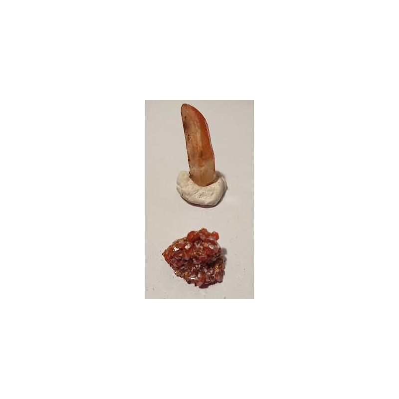 Lot de 2 Quartz hématoïde vanadinite sur barytine QHVB 14