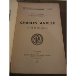 Charles Andler sa vie et son oeuvre
