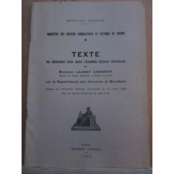 Texte des déclarations faites devant l'assemblée nationale par...