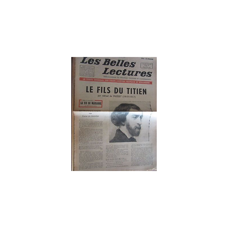 Les Belles Lectures n59 du 16 au 22 Avril 1947 musset Le Fils du...