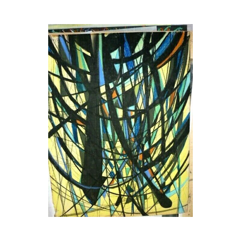 Madeleine claass Architecture I Pastels gras sur papier 65 cm x 50 cm