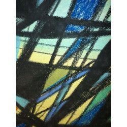 Madeleine claass Architecture I Pastels gras sur papier 65 cm x 50 cm