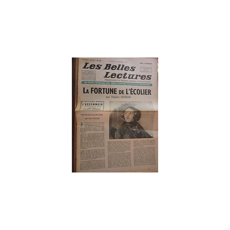 Les Belles Lectures n32 4 au 10 Septembre 1946dickens la fortune...