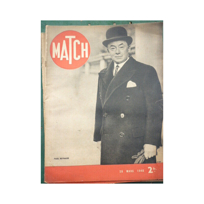 Revue MATCH du 28 mars 1940 Paul Reynaud Promotion de guerre à...