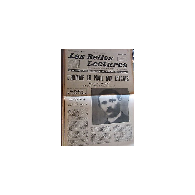 Les Belles Lectures n80 du 1er au 7 Octobre 1947 thierry l'homme...