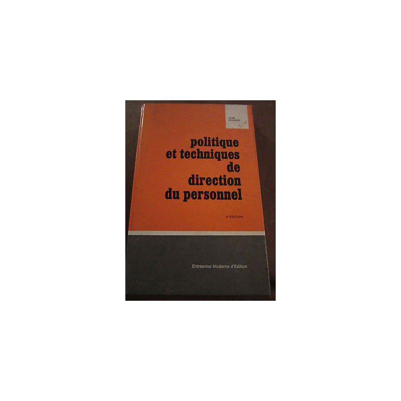 politique et techniques de direction du personnel 4