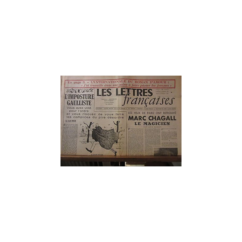 Les Lettres Françaises n180 3010 paulhan peynet chagall shakespeare