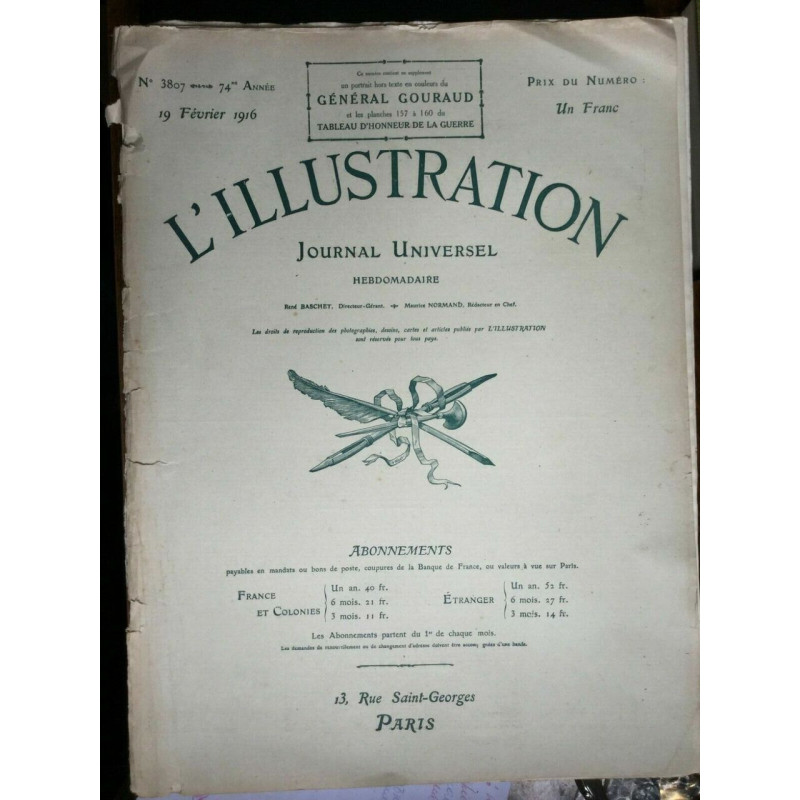 journal Universel N 3807 74 année 19 Féuvrier 1916