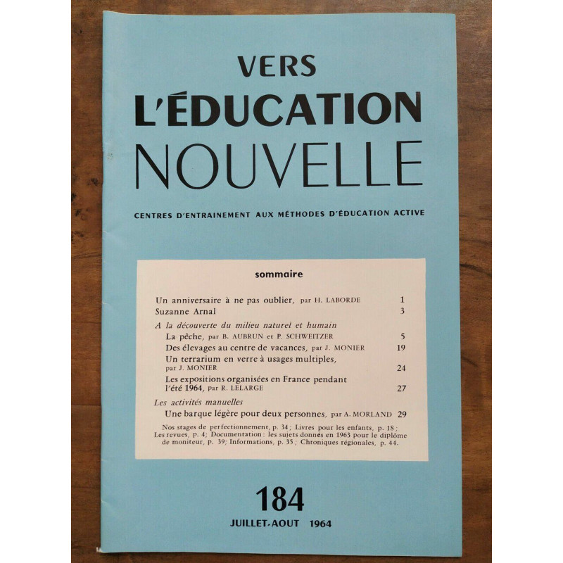 Vers l'éducation nouvelle n184 juillet août 1964
