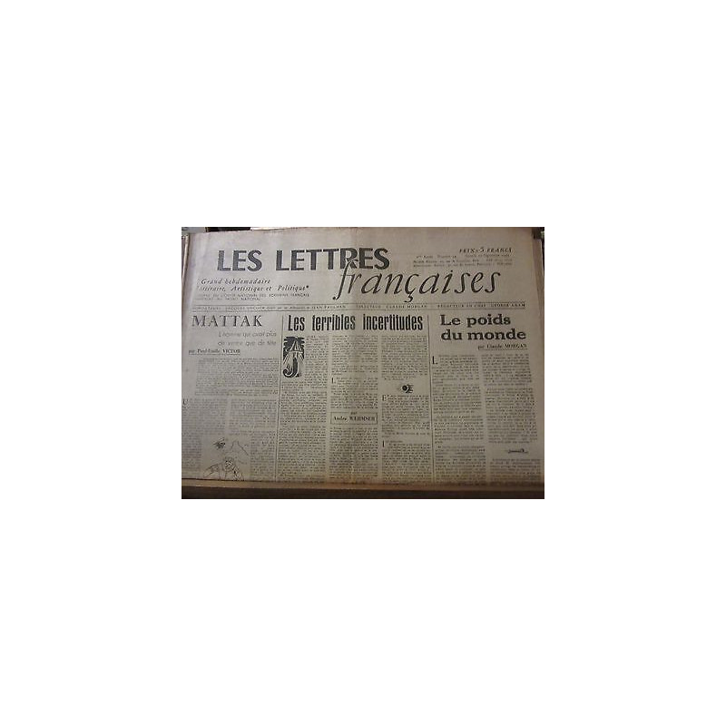 Les Lettres Françaises n74 22 Septembre 1945 paulhan peynet effel...