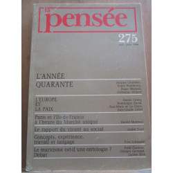 La Pensée n275 mai juin 1990 L'année quarante