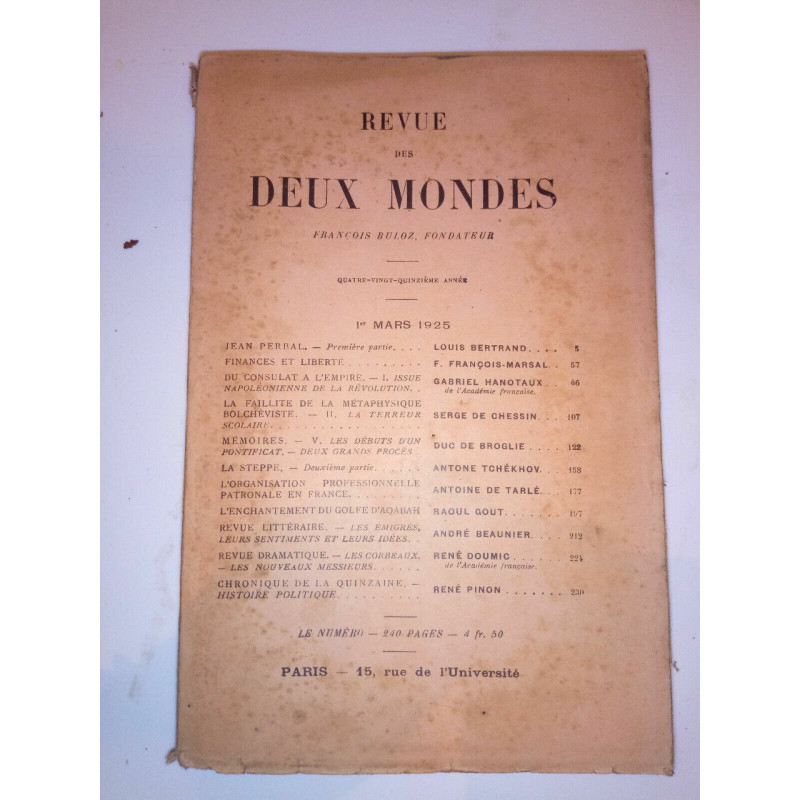 Revue des deux mondes 1 Mars 1925