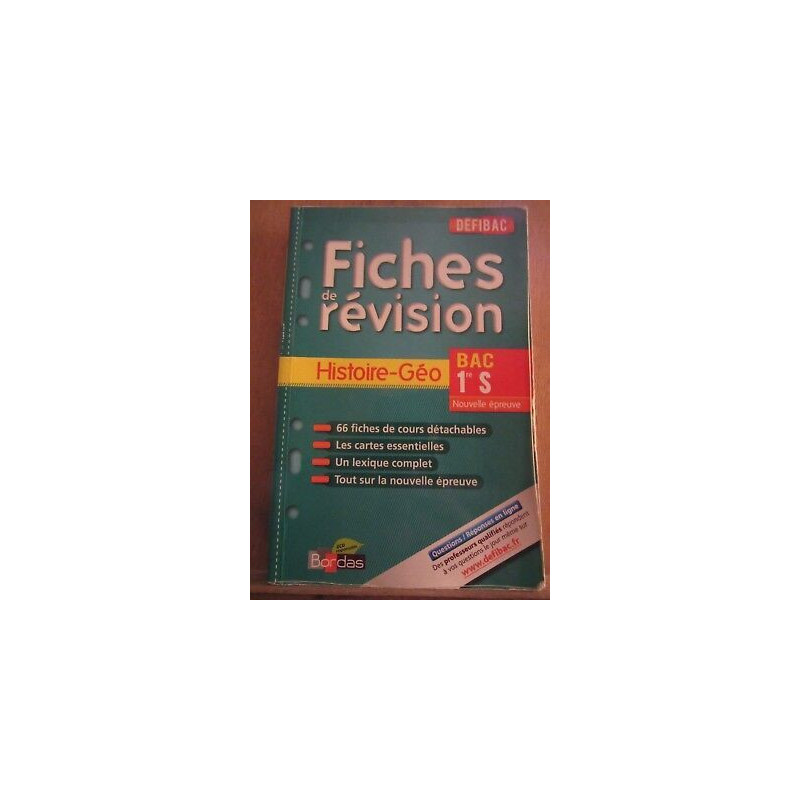 Fiches de révision histoire géo Bac 1re s défibac