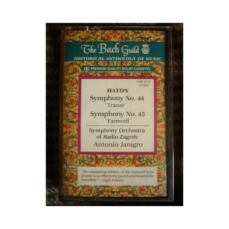Haydn Symphony N44 45-Antonio JanigroCassette Audio The Bach Guild...