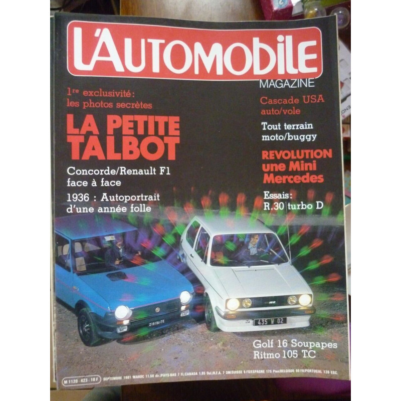 Magazine n423 La petite talbot mensuel Septembre 1981