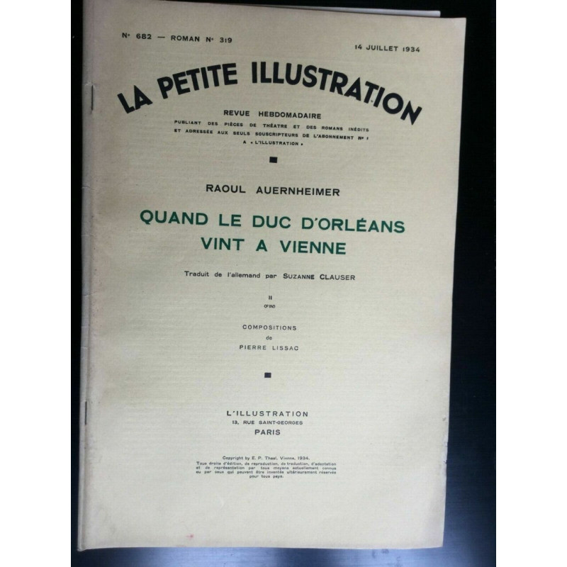 La petite illustration N 682 Roman N 319 14Juillet 1934