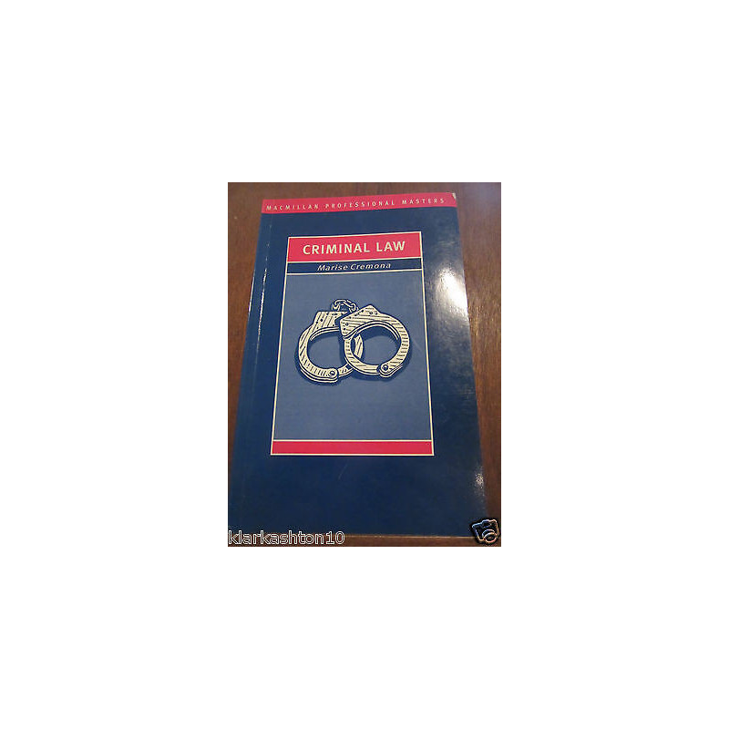 Marise cremona criminal law MacMillan Professional Masters