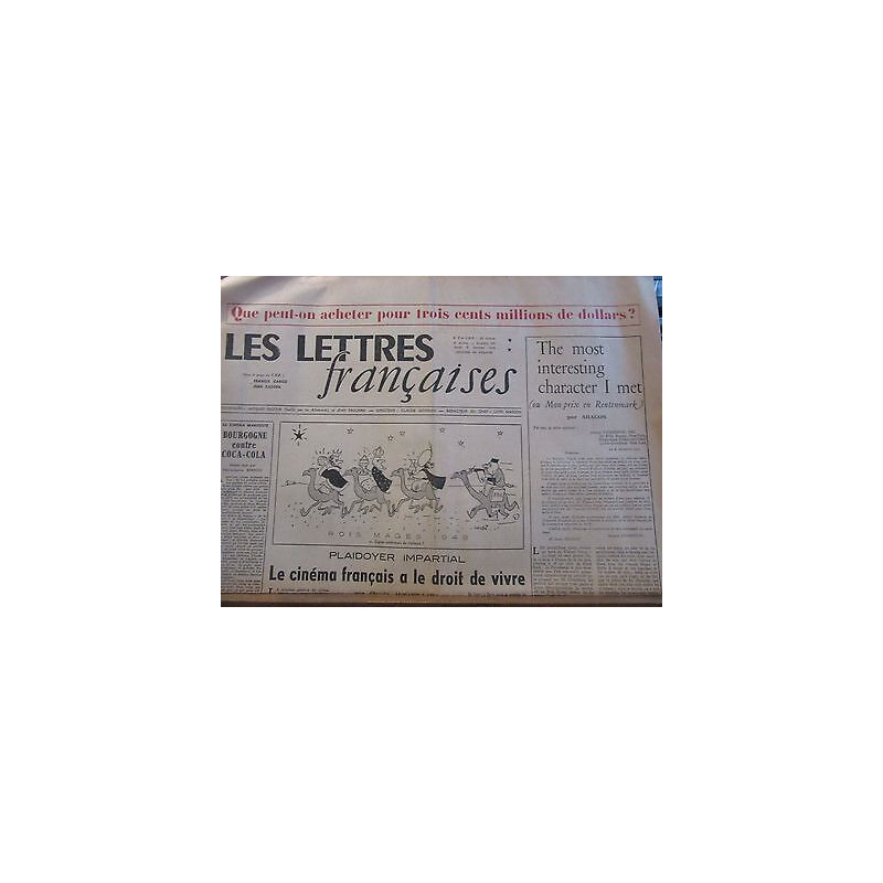 Les Lettres Françaises n190 8 Janvier 1948 paulhan peynet effel aragon