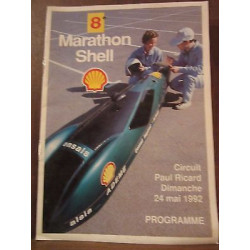 8e Marathon shell Circuit Paul Ricard Dimanche 24 Mai 1992 Programme