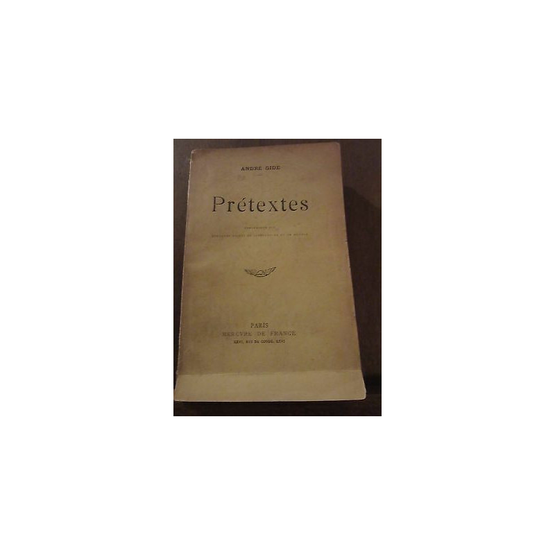 André gide Nouveaux prétextes Mercure de France