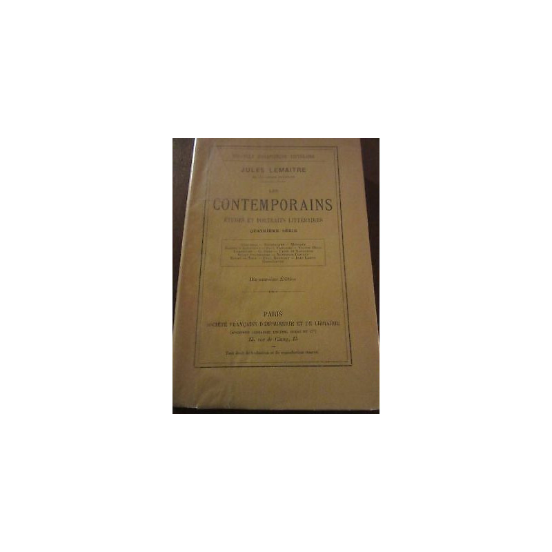 Jules lemaître les contemporains Société Française d'Imprimerie de...