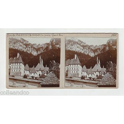 Vue Stéréoscopique Stéréo 38 GRANDE CHARTREUSE chapelle Grand Som...