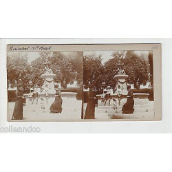 Vue Stéréoscopique Stéréo 67 MARIENTHAL Fontaine saint michel METZ 57