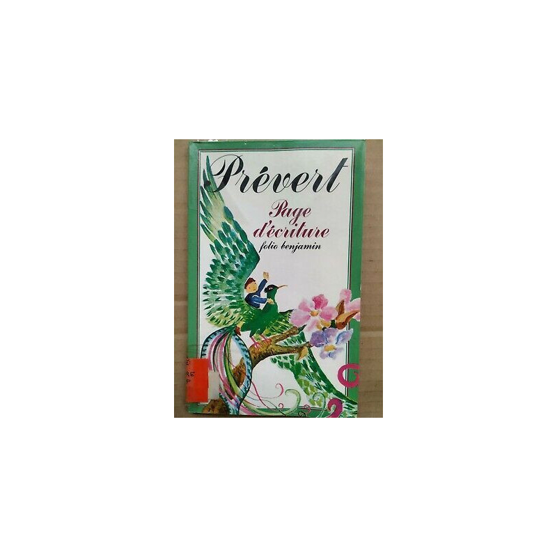 Jacques Prévert Page d'écriture Folio benjamin