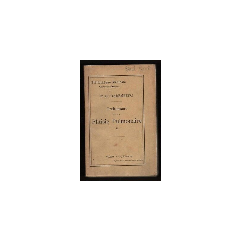 TRAITEMENT de la PHTISIE PULMONAIRE