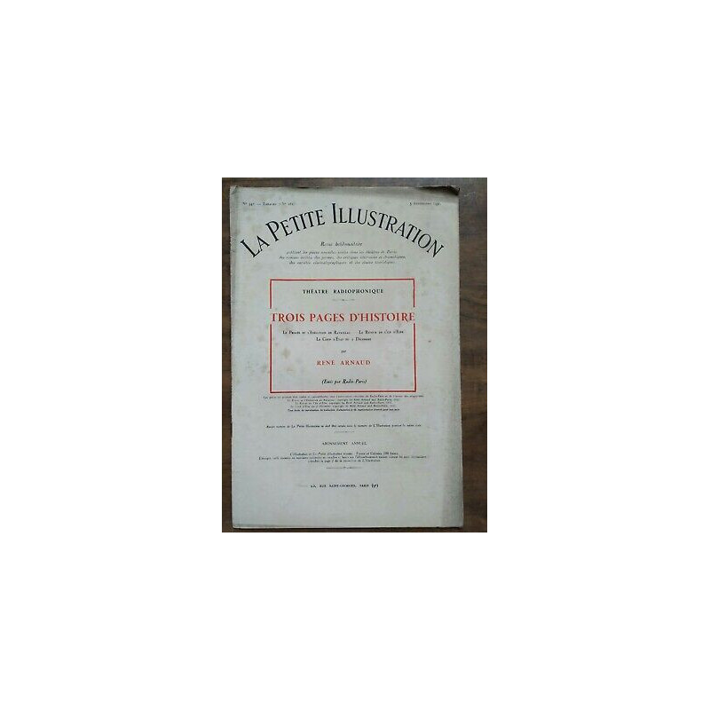La Petite illustration n543 Théatre Nº282 5 Septembre 1931
