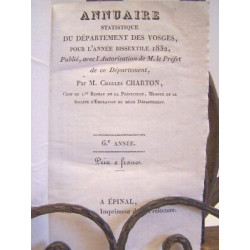 ANNUAIRE STATISTIQUE DU DEPARTEMENT DES VOSGES POUR 1832