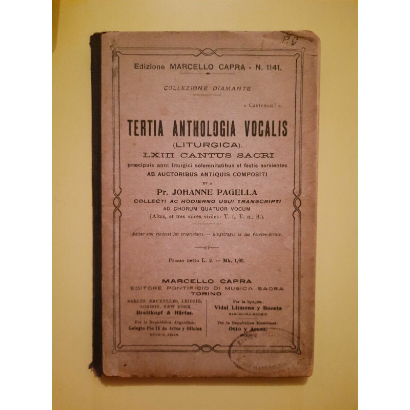 Tertia Anthologia Vocalis Liturgica LXIII Cantus Sacri Collezione...