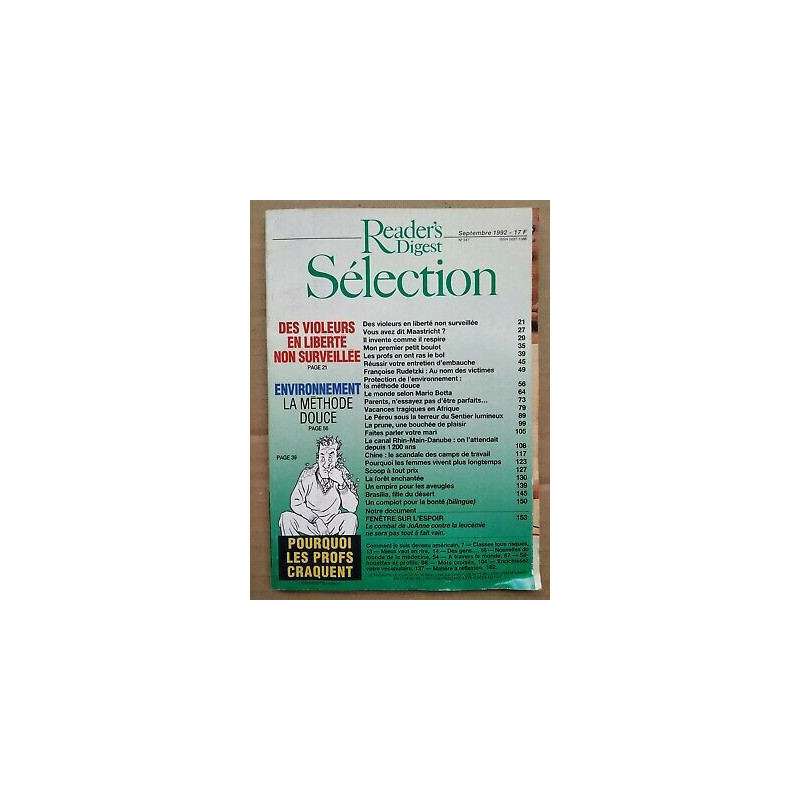 Sélection Reader's Digest Nº 547 Septembre 1992