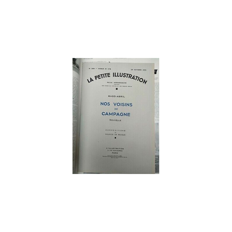 La Petite illustration Nº 599 Nos Voisins de Campagne 29 Octobre 1932