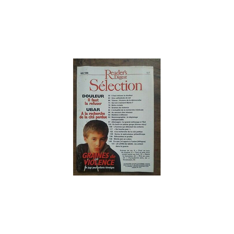 Reader's Digest Sélection Mai 1996
