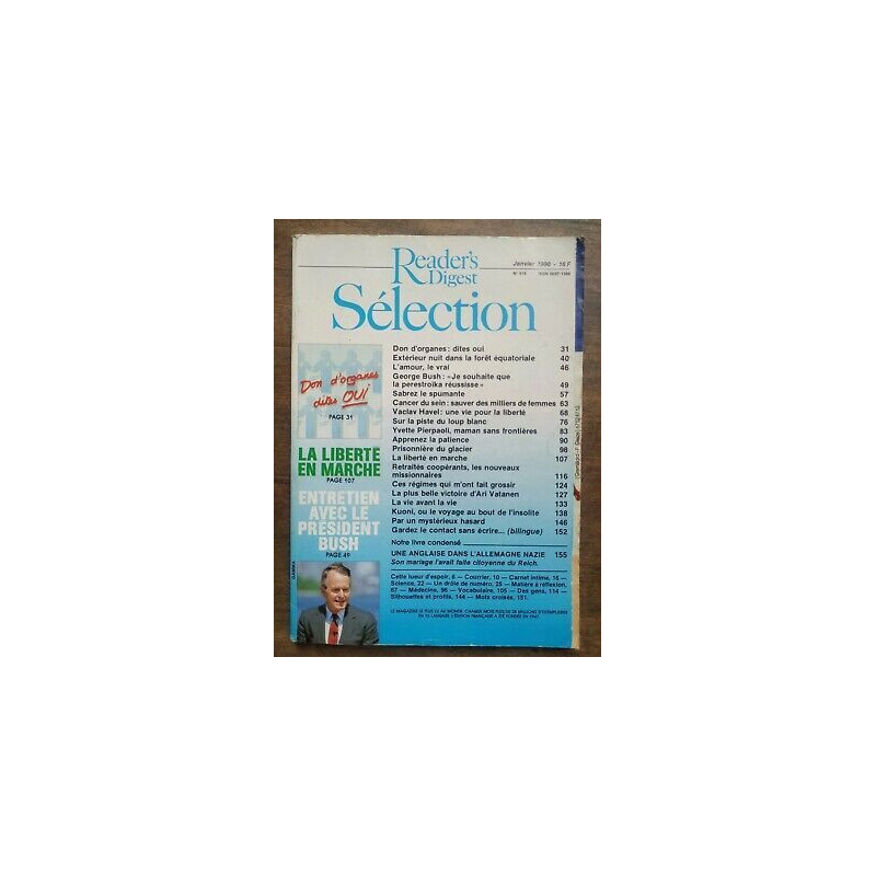 Reader's Digest Sélection Nº 515 Janvier 1990