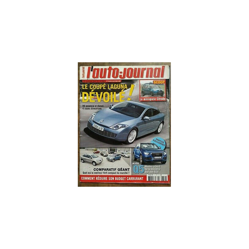l'auto journal Nº 752 Le Coupé laguna dévoilé 5 au 8 Juin 2008