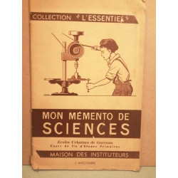 Mon Mémento de Sciences École Urbaines de Garçons Maison des...