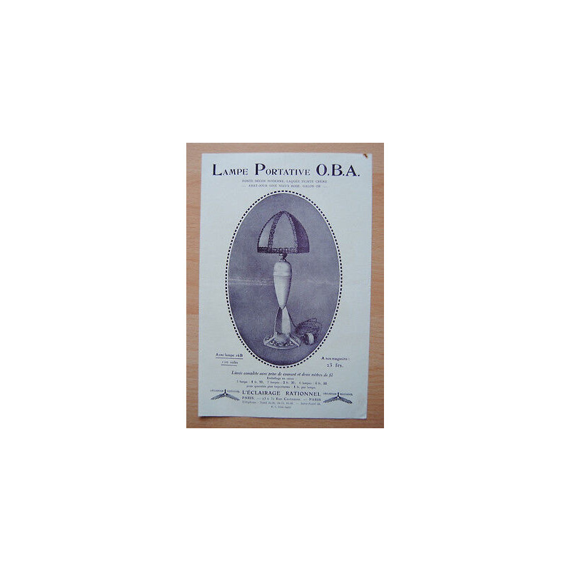 Pub LAMPE PORTATIVE OBA OBC L'éclairage Rationnel