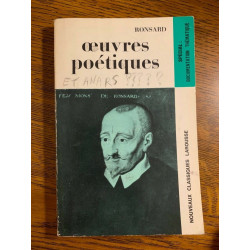 ronsard Oeuvres poétiques Librairie hachette
