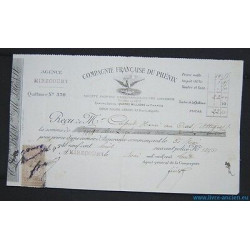 Lettre de Change COMPAGNIE FRANCAISE DU PHENIX Quittance Agence...