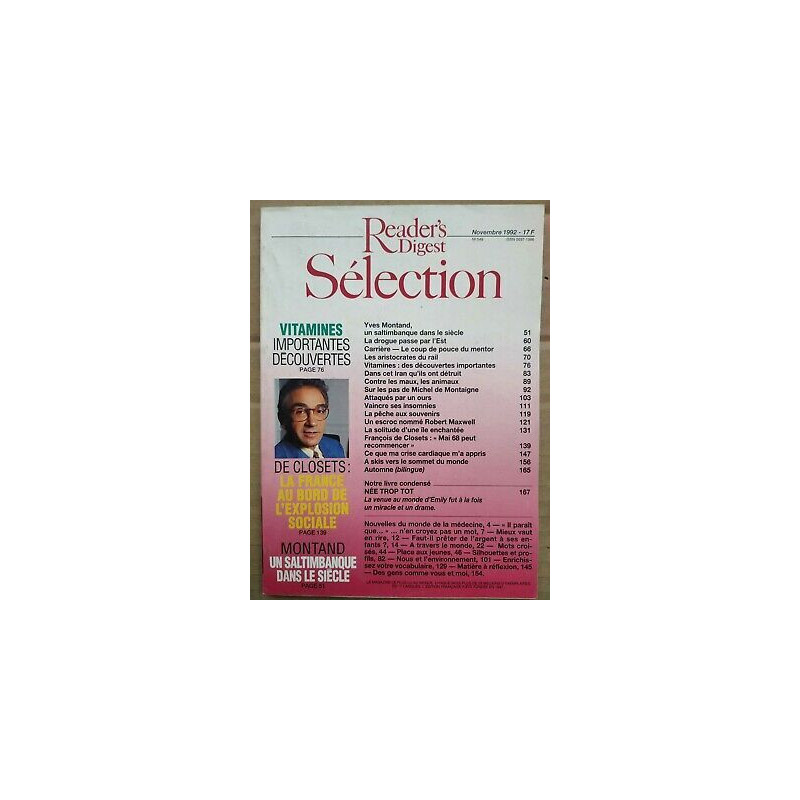 Sélection Reader's Digest Nº 549 Novembre 1992