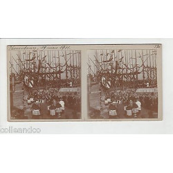 Vue Stéréoscopique Stéréo CRONENBOURG 1ère pierre Eglise st florent