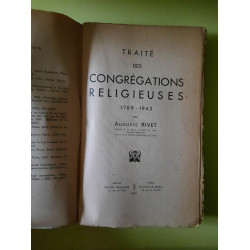 Auguste Rivet Traité des Congrégations Religieuses 1789 1943 spes 1944