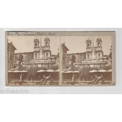 Vue Stéréoscopique Stéréo ITALIE ROME Eglise Trinité du Mont Colysée